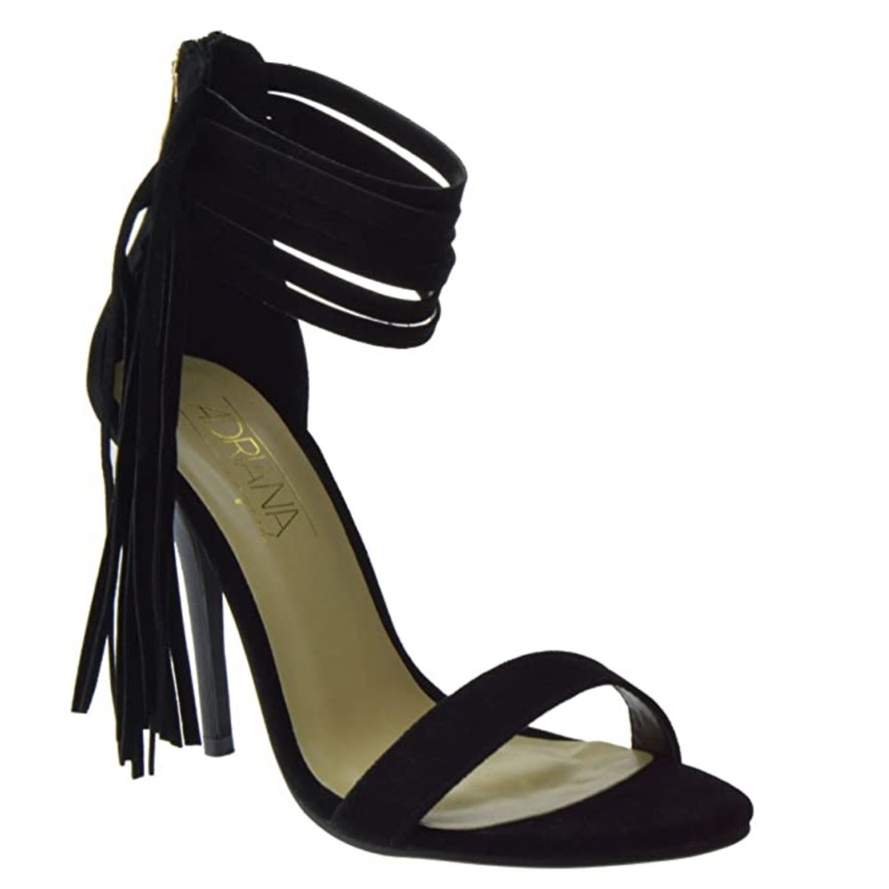 Adriana Women's Hilda-75 Fringe High Heel Black